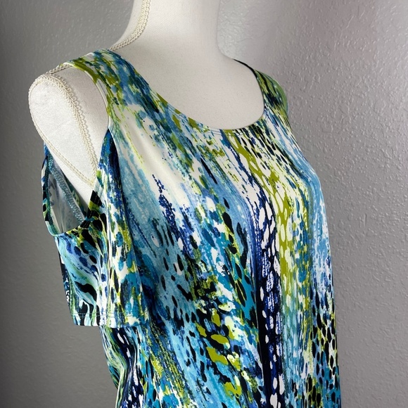 Women's Slinky Brand Multi color abstract blouse / top size Mediuum - Picture 6 of 11